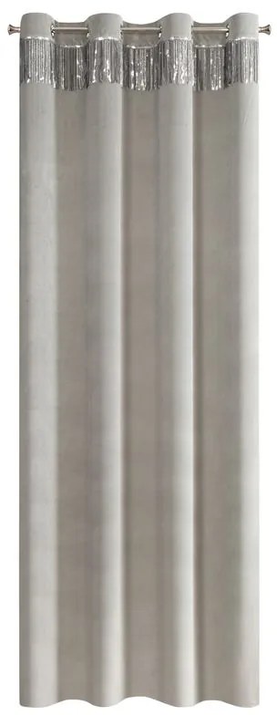 Dekorstudio Luxusný zamatový záves so strapcami v sivej farbe