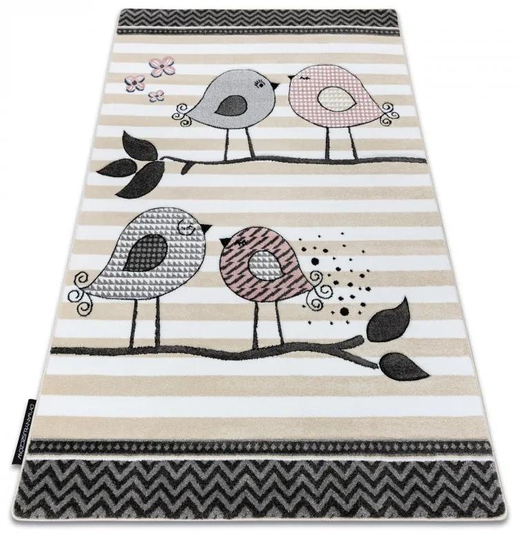 Dywany Łuszczów Detský kusový koberec Petit Birds cream - 180x270 cm