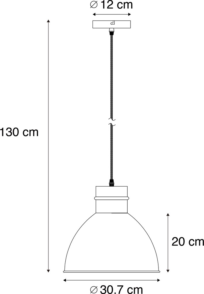 Inteligentné závesné svietidlo sivé 30 cm vrátane wifi žiarovky A60 - Dory