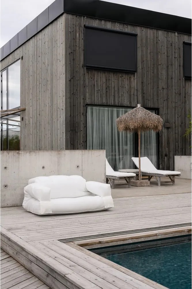 Béžová rozkladacia pohovka vhodná do exteriéru Karup Design Design OUT™ Hippo Beige