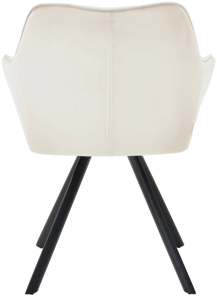 Jedálenská stolička Scott - zamat - Krémová