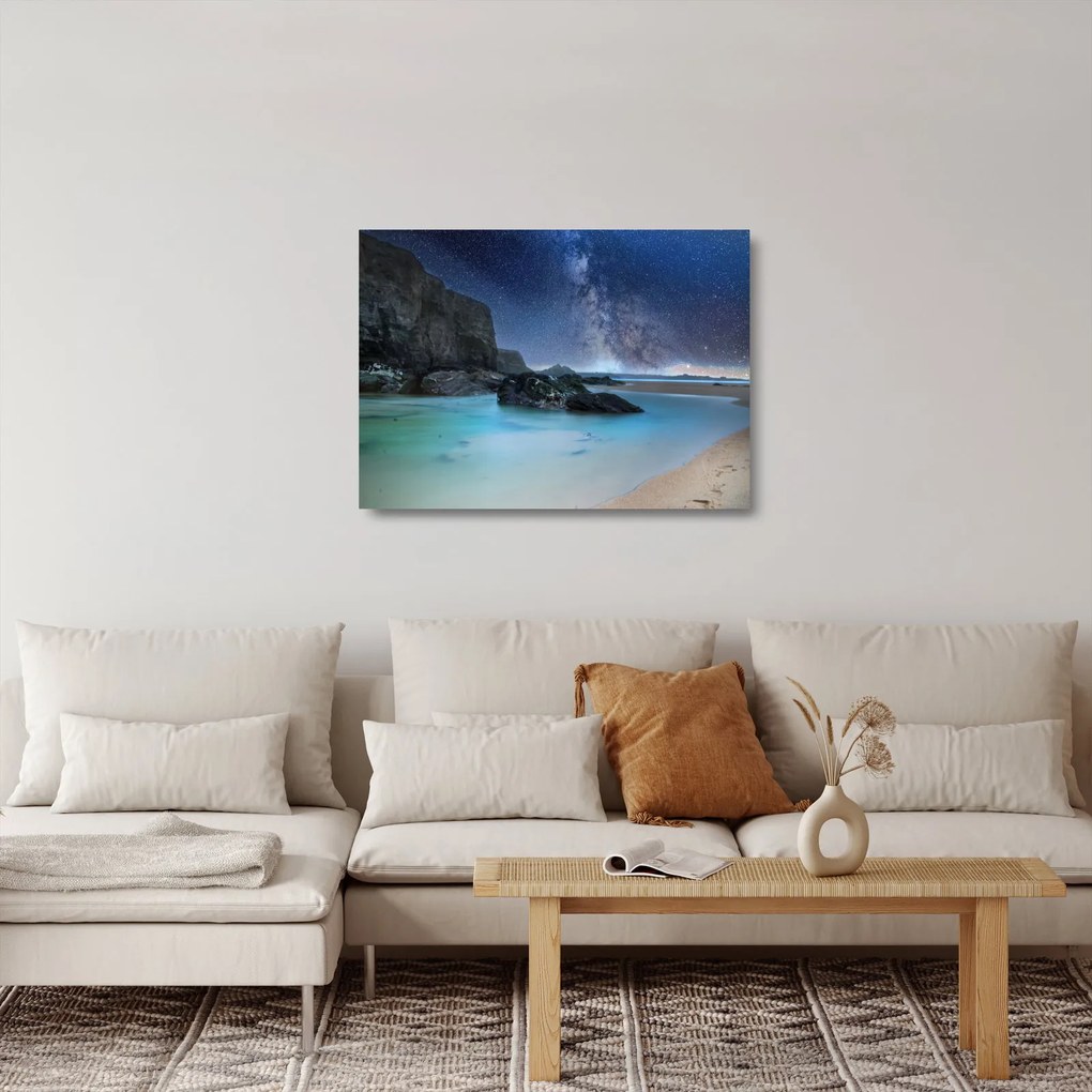 Sklenený obraz pláže (70x50 cm)