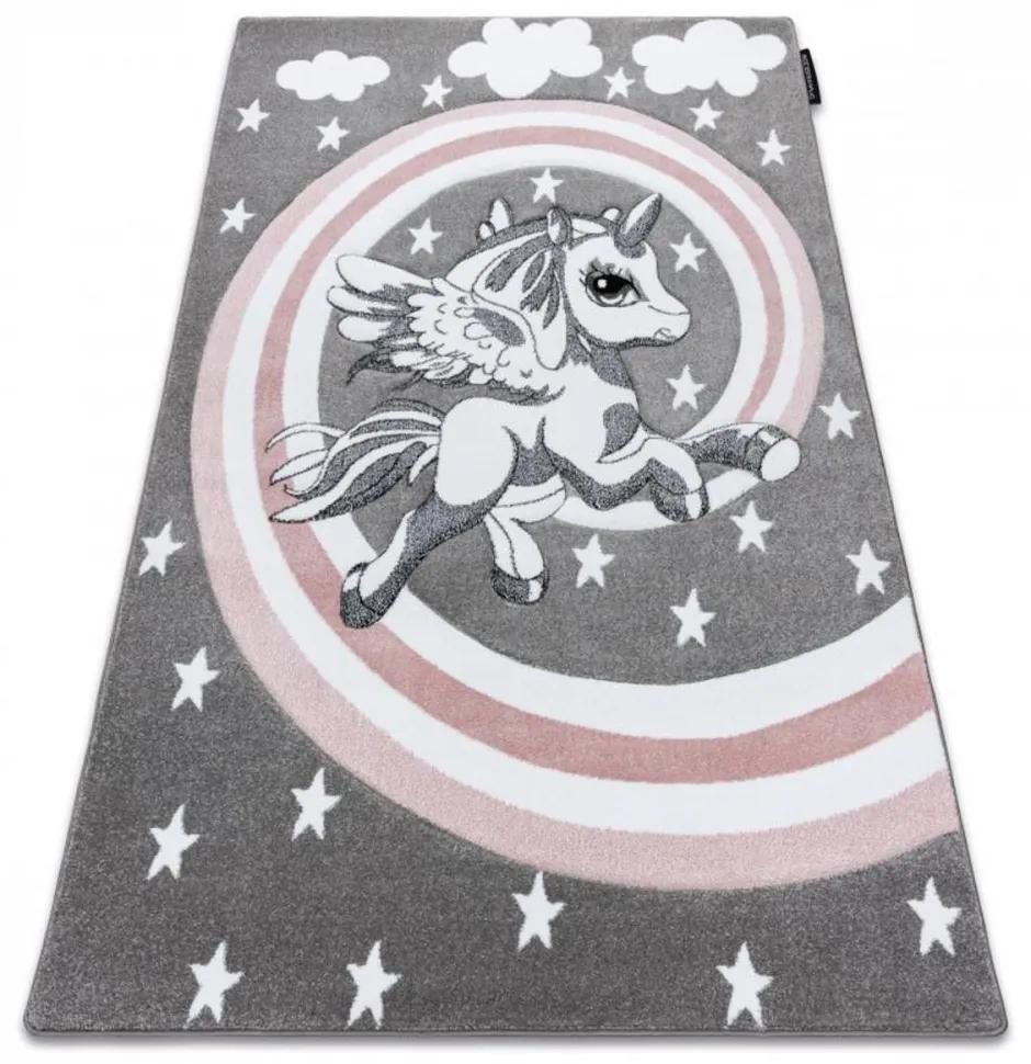 Detský kusový koberec Pony sivý 200x290cm