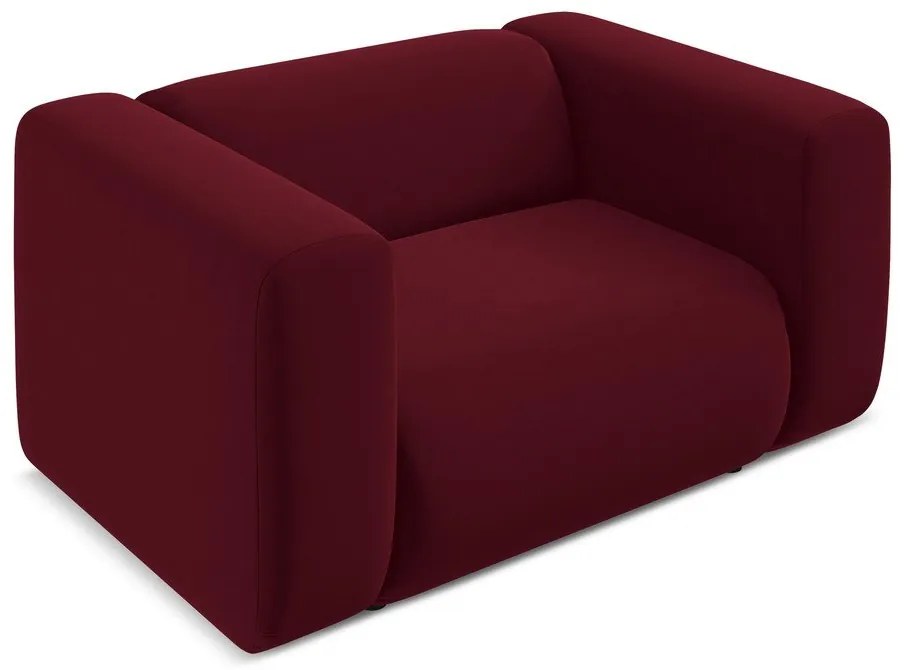 Vínovočervené zamatové kreslo Ekahi – Makamii