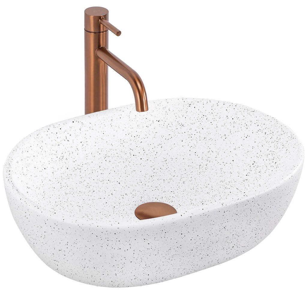 Rea Amelia Warm, umývadlo na dosku 480x345x135 mm, imitácia kameňa, REA-U3001