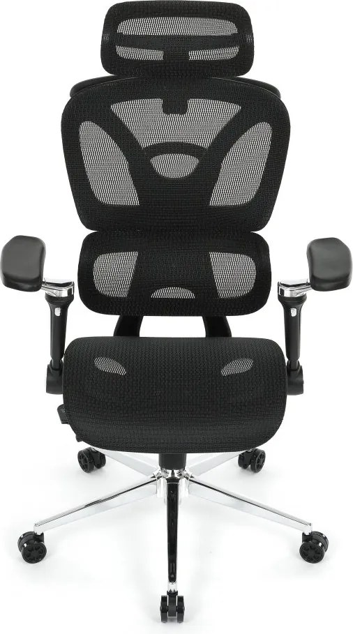 Kancelárska ergonomická stolička PORTE — sieťovina, čierna