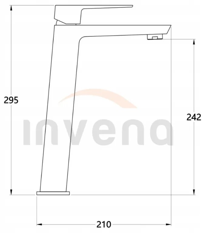 Invena Paros, vysoká umývadlová batéria, chrómová, INV-BU-09-W01-A