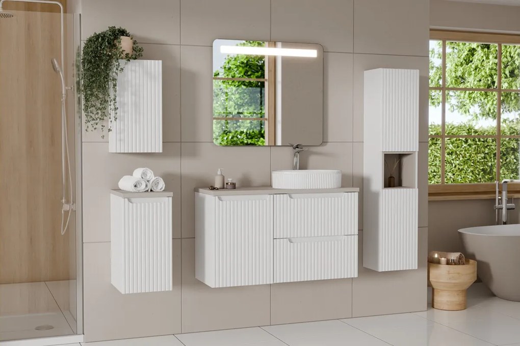 Závesná kúpeľňová skrinka Nova White 83-30-1D biela