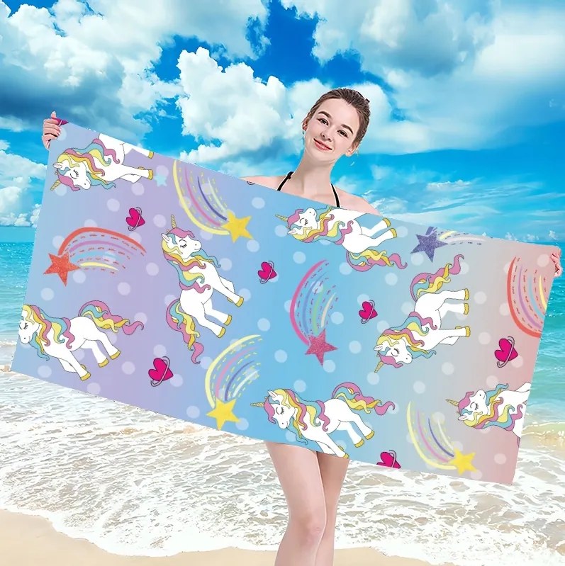 Plážová osuška UNICORN PONNY 100x180 cm farebná, 100% mikrovlákno