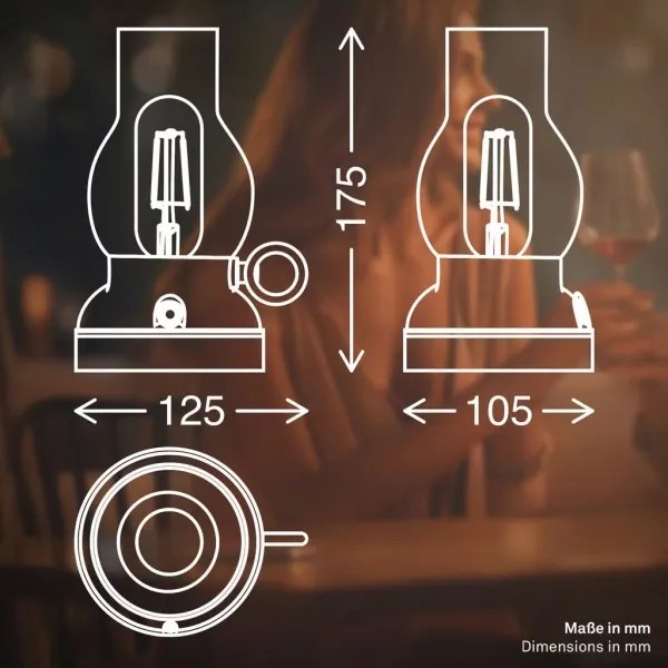 Brilo - LED stmievateľná vonkajšia nabíjateľná stolová lampa KANEA LED/1,5W/5V IP44 1200mAh antracit