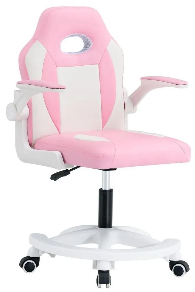 Tempo Kondela Otočná stolička, ružová/biela, ODELIA