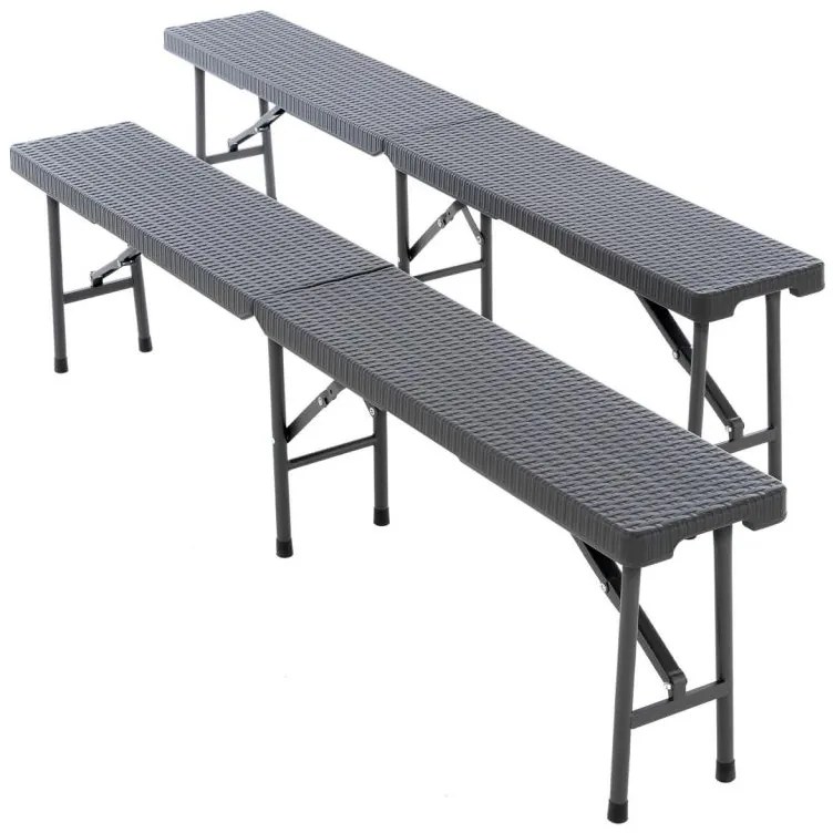 Garthen 71766 Sada 2 ks sklopných lavíc - antracit, 180 cm