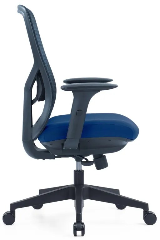 Kancelárska ergonomická stolička PYLON — látka, čierna / viac farieb Modrá Bez podhlavníka
