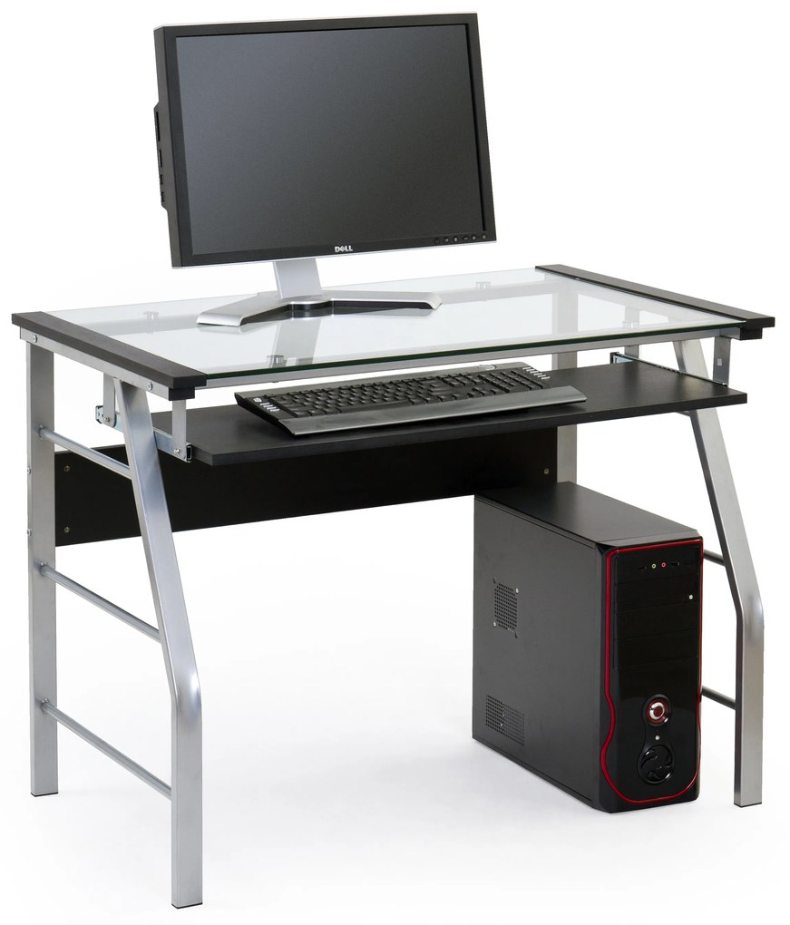Sklenený PC stôl Hema 67