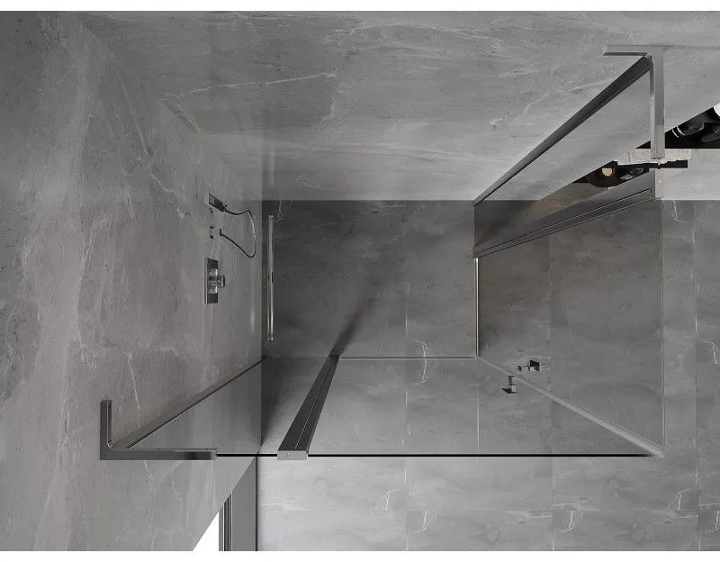 Mexen, Mexen Mist L Duo sklápací sprchový kút 115 x 95 cm, priehľadný, chróm - 8A4L-115-095-01-00
