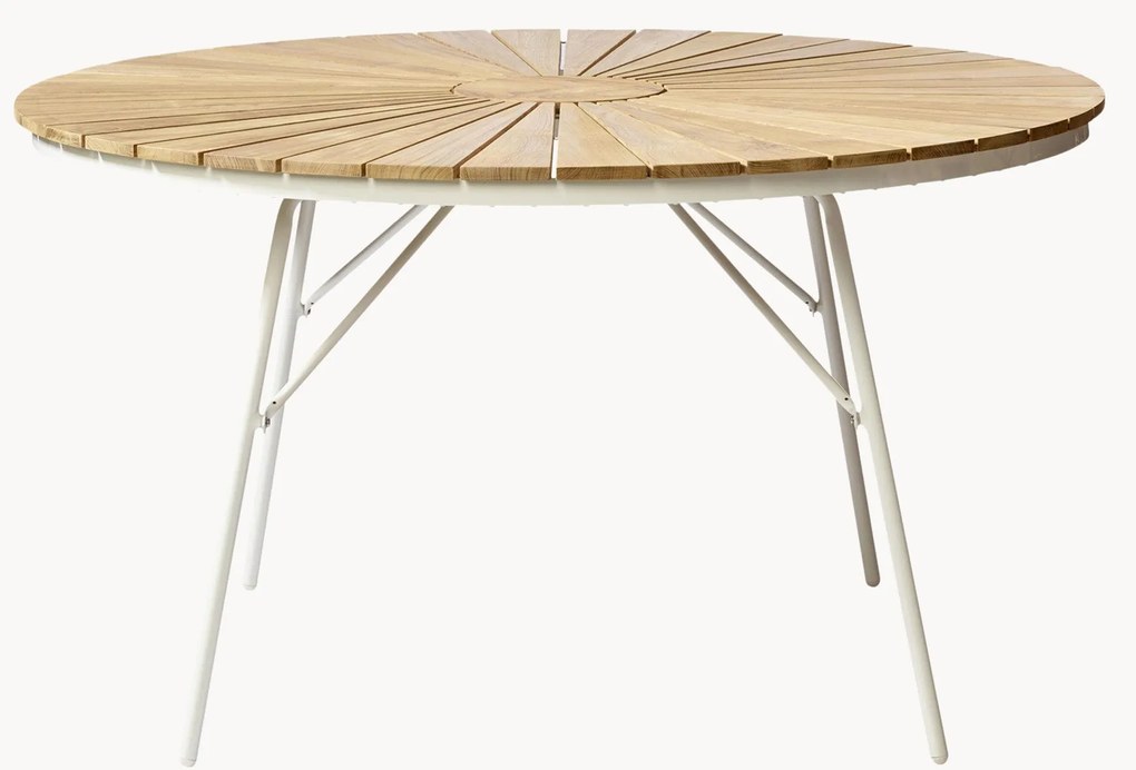 Okrúhly záhradný stôl so stolovou doskou z tíkového dreva Ellen