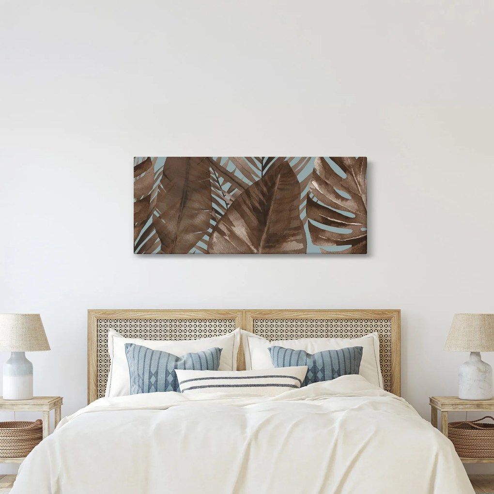 Obraz - Palmové listy, Aquarel (120x50 cm)