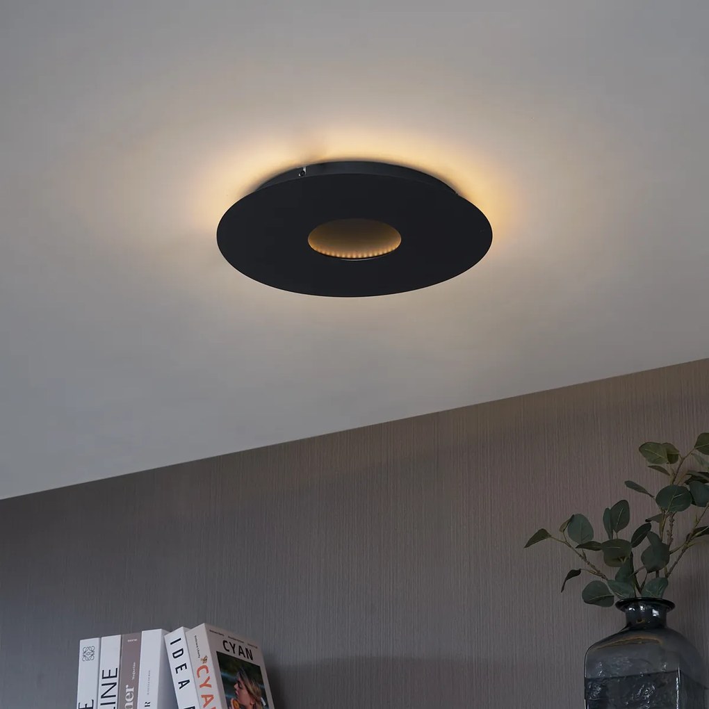 Moderné stropné svietidlo čierne 40 cm vrátane LED 3-stupňovo stmievateľné - Morning