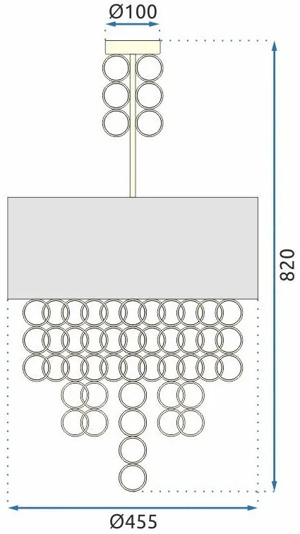 Toolight - Závesná lampa 45cm 3xE27 APP683-3CP, čierna-zlatá, OSW-05340