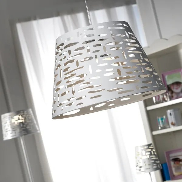 ONLI - Luster na lanku RICKY 1xE27/15W/230V pr. 40 cm biela