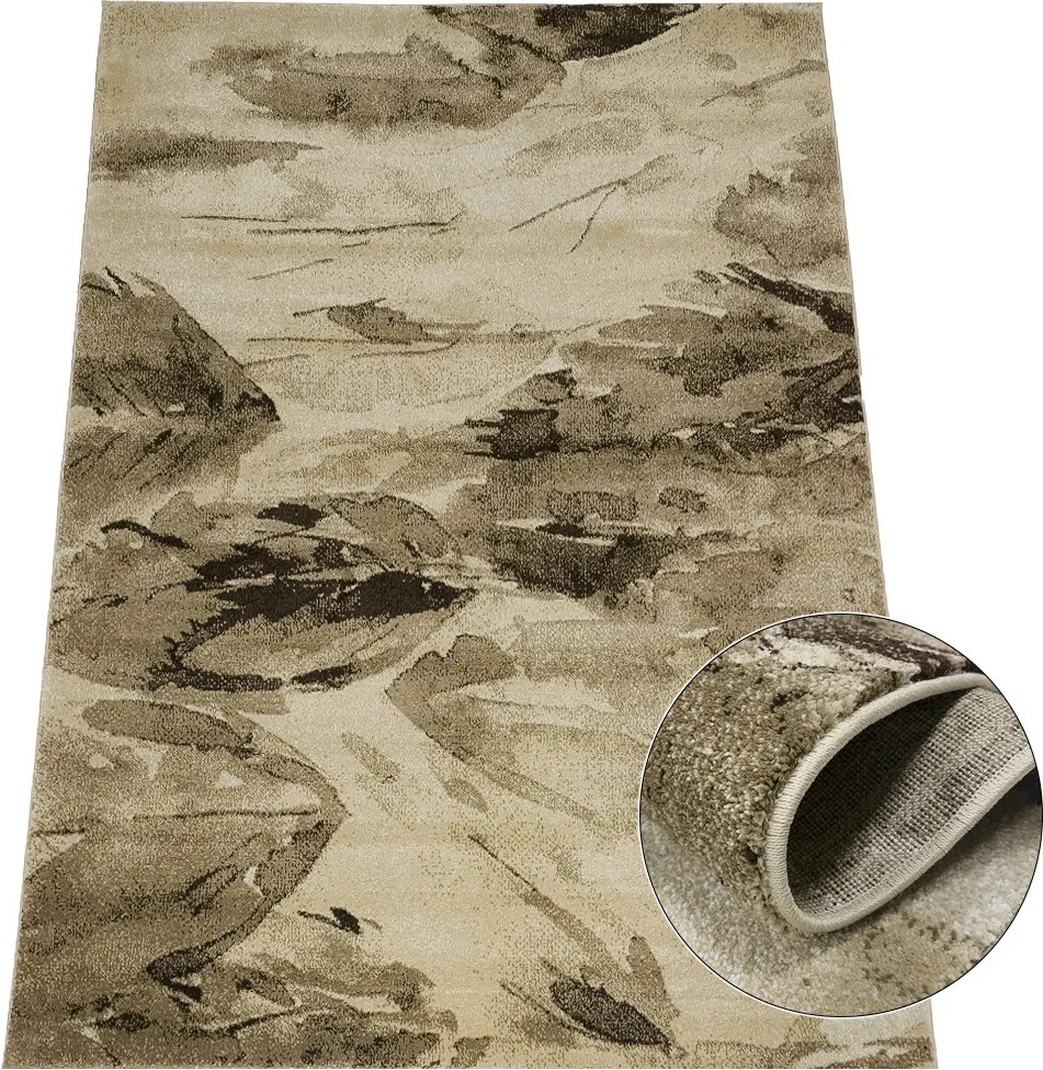 Koberec Wenus 7771 SAND – béžovo-hnedý obdĺžnikový koberec Rozmer: 80x150 cm