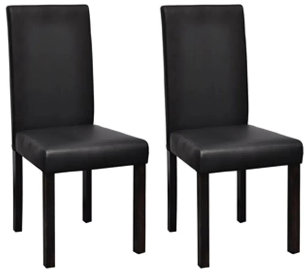 vidaXL Jedálenské stoličky z umelej kože 2 ks čierne