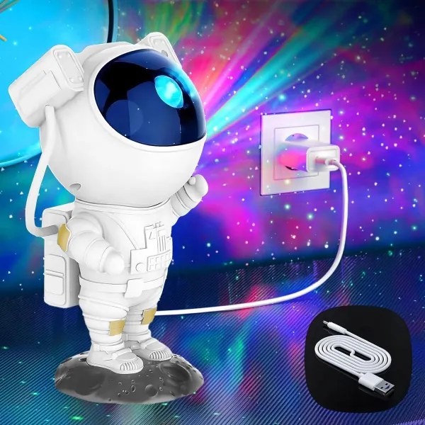 LED RGB projektor LED/5W/5V astronaut + diaľkové ovládanie
