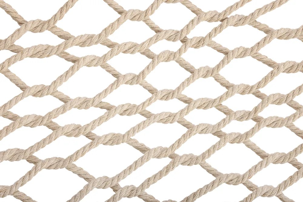 Záhradná hojdacia sieť boho mesh tassel 200cm ecru