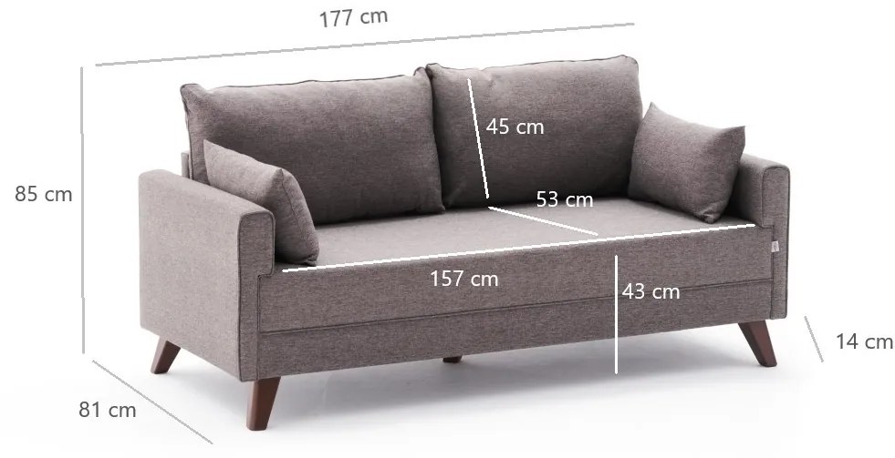 Pohovka dvojsed  Bellina (hnedá). Akcia -20%. Vlastná spoľahlivá doprava až k Vám domov. 1062640