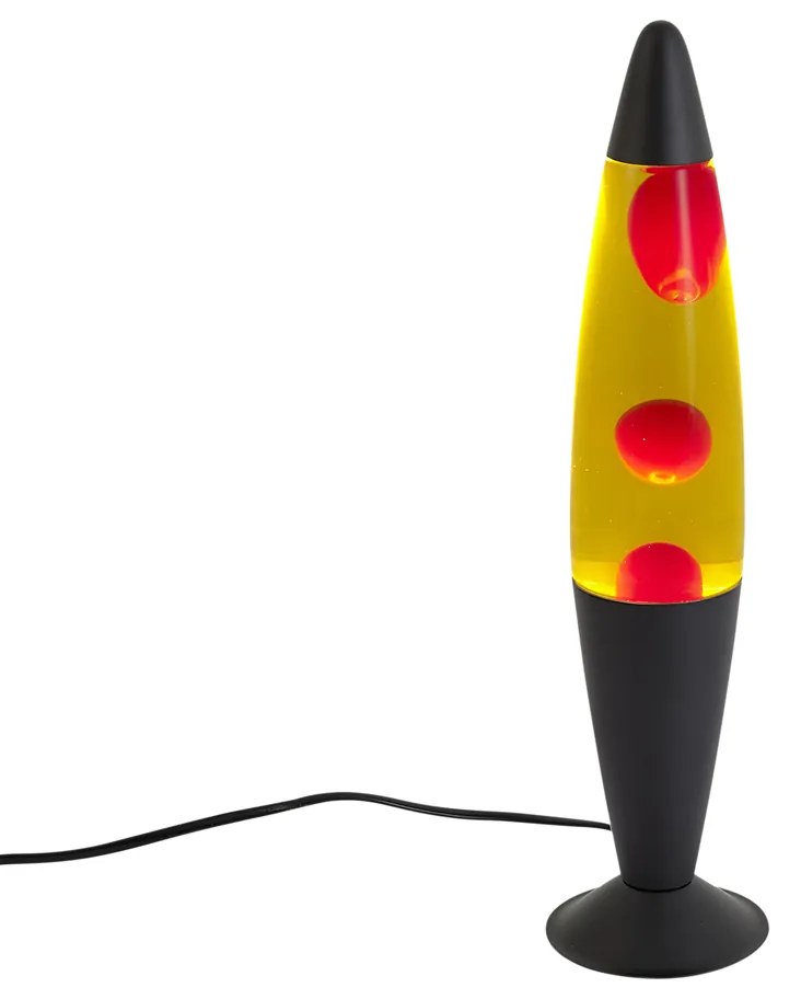 Lávová lampa žltá s červeným voskom vrátane LED - Molten Lava