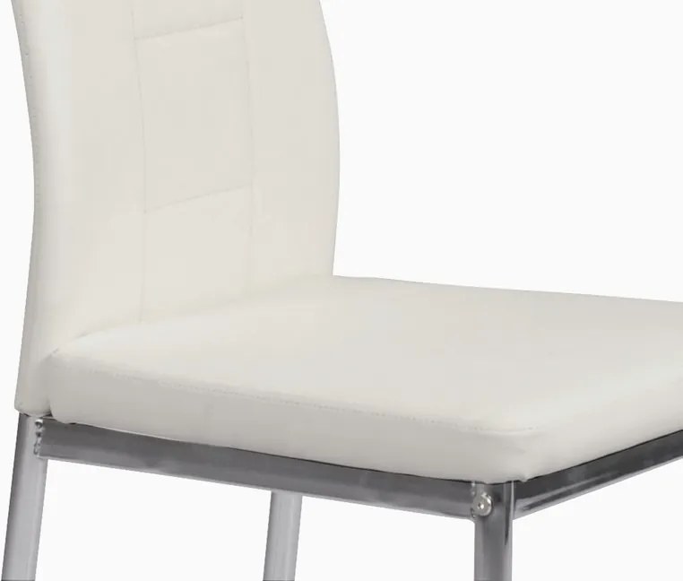 Jedálenská stolička Melania, biela ekokoža