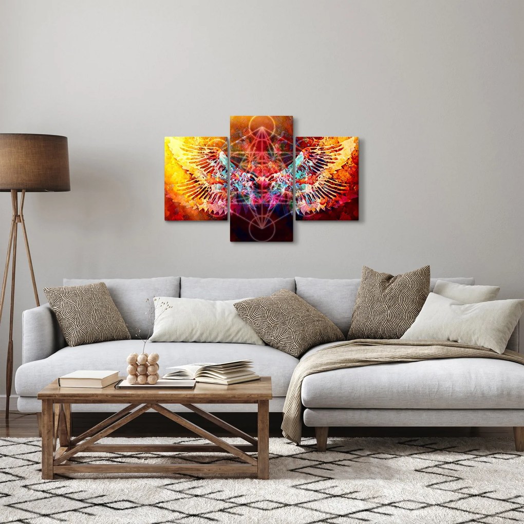 Obraz - Merkaba s krídlami, abstrakcia (90x60 cm)