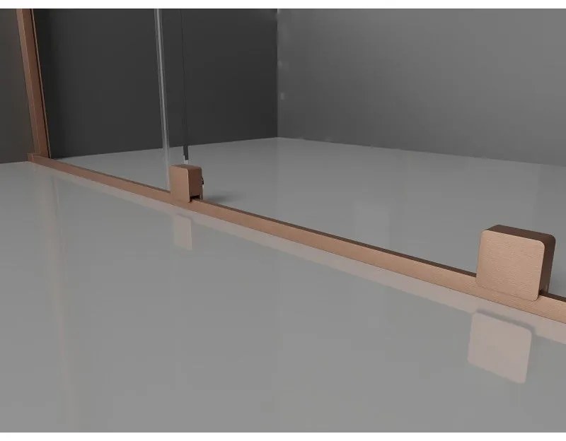 Mexen Velar, sprchový kút s posuvnými dverami 120 x 110 cm, 8mm sklo námraza, medená matná, 871-120-110-31-65