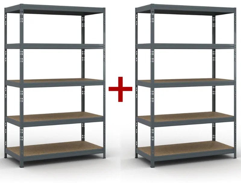 Policový regál 1+1 ZADARMO, 1966x1200x600 mm, nosnosť 280kg