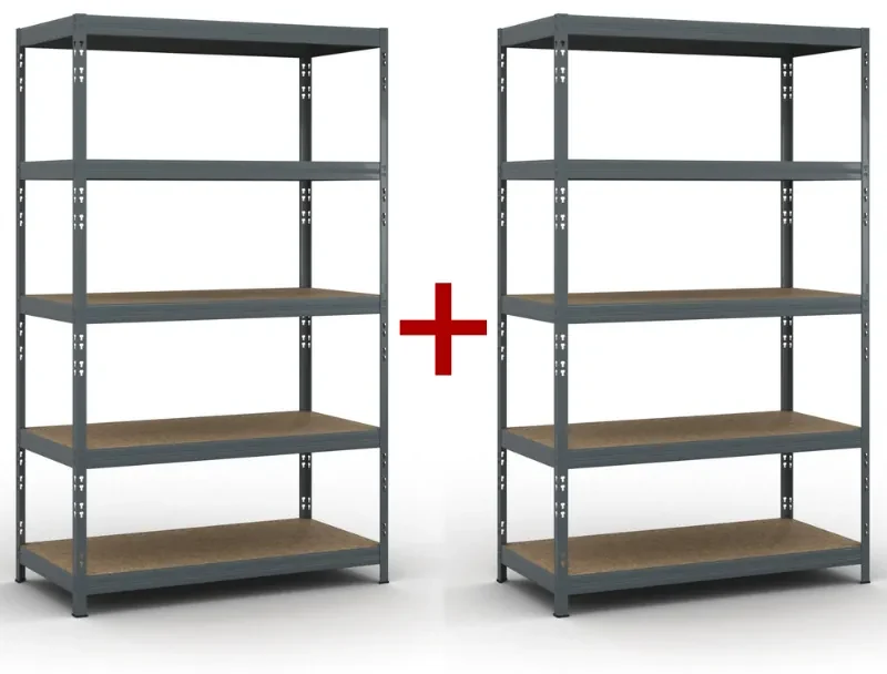 Policový regál 1+1 ZADARMO, 1966x1200x600 mm, nosnosť 280kg