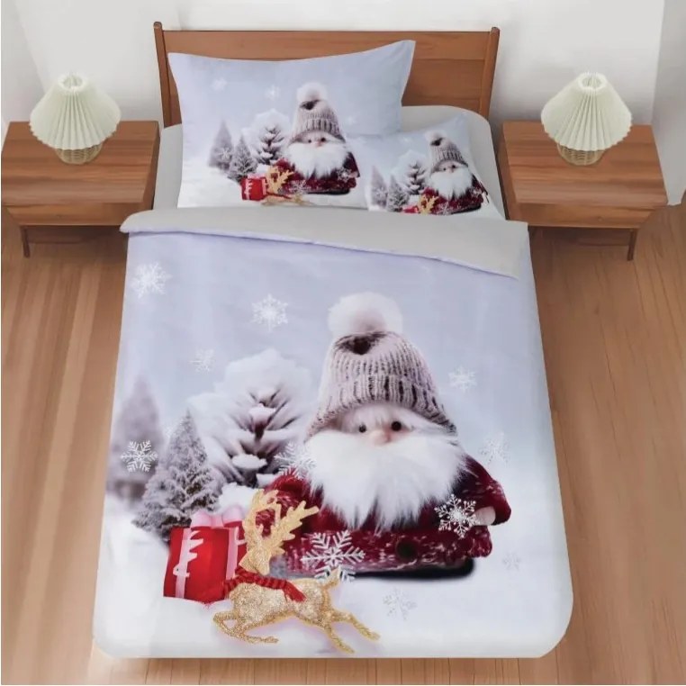Jahu 3D Obliečky mikrosatén – Gnome béžová čiapka (140×200, 70×90, 45×45 cm)