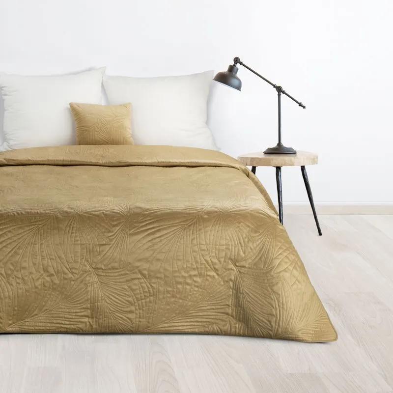 Dekorstudio Luxusný zamatový prehoz na posteľ LUIZ4 v béžovej farbe Rozmer prehozu (šírka x dĺžka): 170x210cm