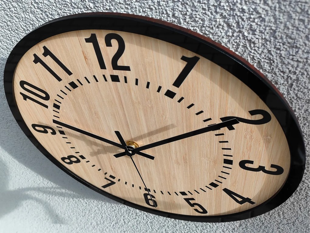 Bambusové nástenné hodiny Bruno 30 cm hnedé/čierne
