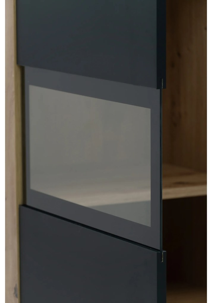 Komoda Baros 26 132 cm so zásuvkami - dub artisan / čierny mat