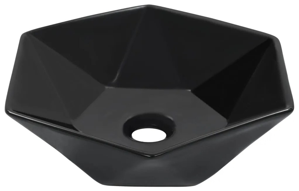vidaXL Umývadlo biele 41x36,5x12 cm keramické čierne