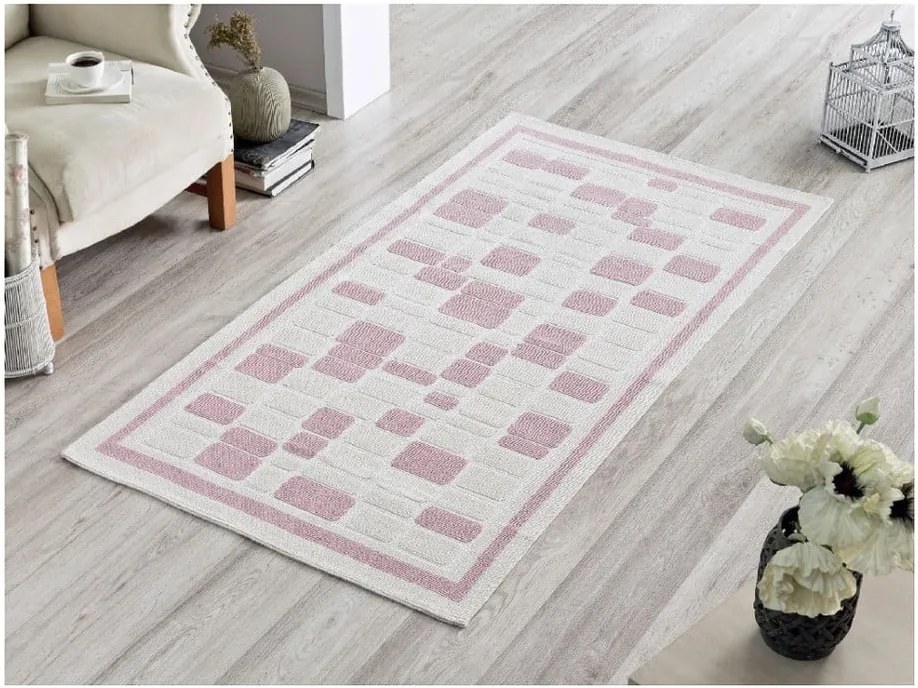 Koberec Pink Tiles, 80 x 200 cm