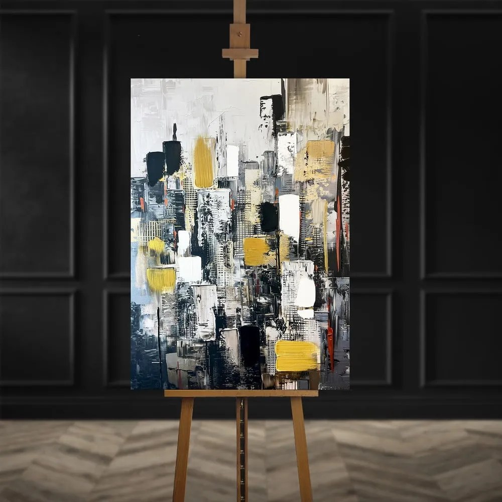 Obraz s ručne maľovanými prvkami 70x100 cm Cityscape – Styler