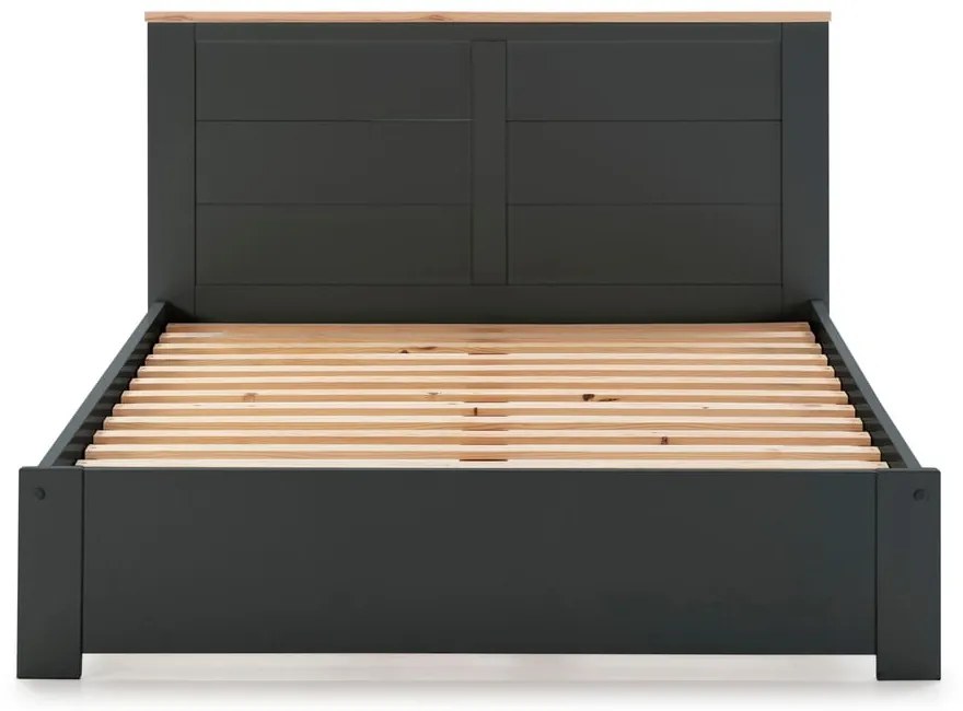 Antracitovosivá dvojlôžková posteľ 140x190 cm Akira - Marckeric