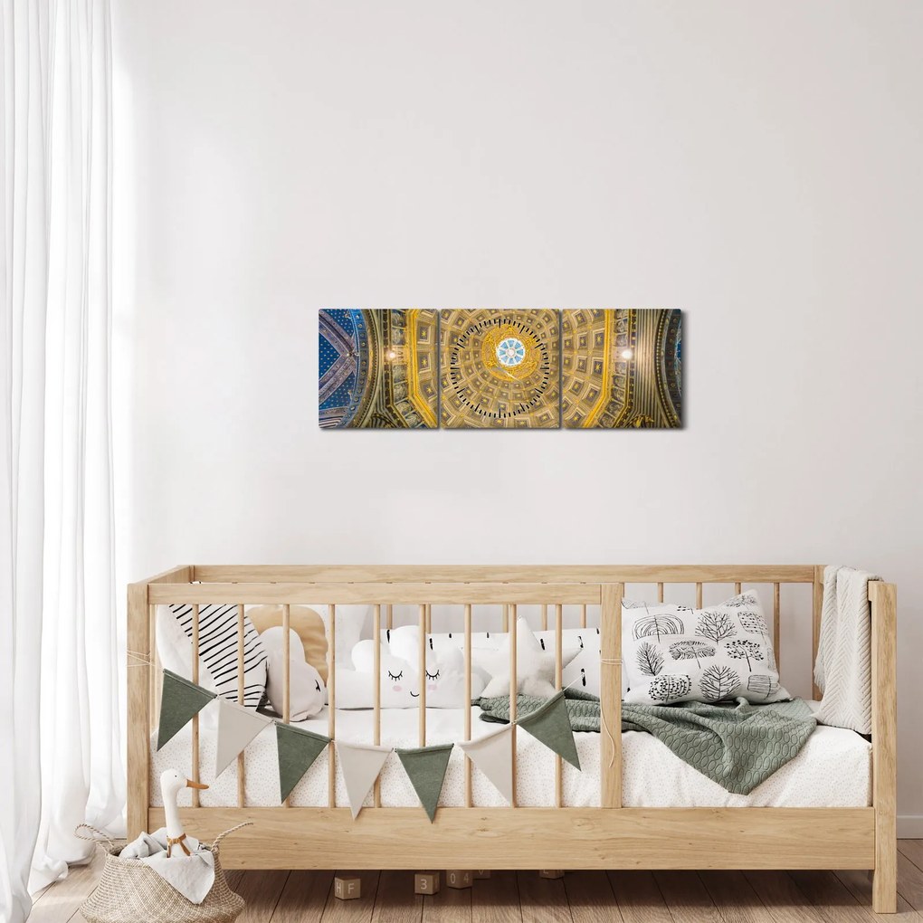 Obraz stropu Sienského kostola (s hodinami) (90x30 cm)