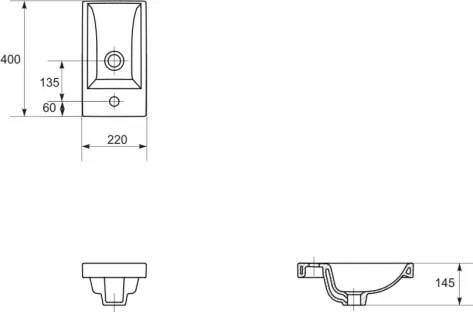 Cersanit K32-001-BOX - Zápustné umývadlo COMO 22x40 cm keramika/lesklá biela