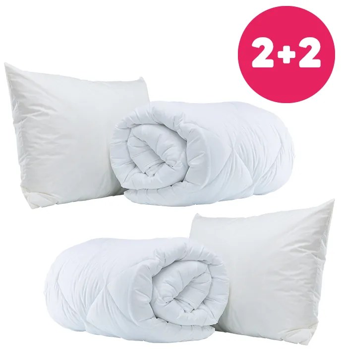 2x paplón a 2x vankúš antialergická súprava Homa 140x200 cm celoročná