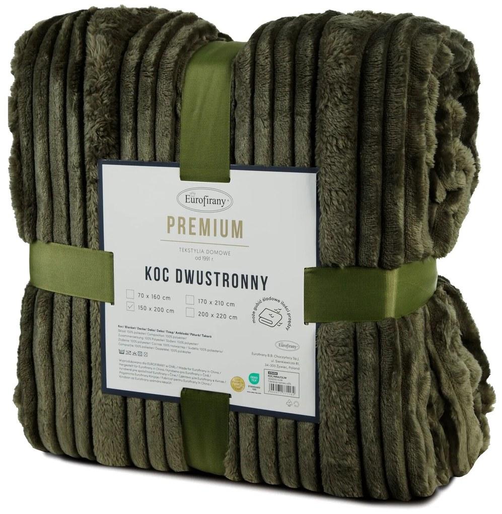 FLANELOVÁ DEKA NINA 150X200 CM OLIVOVÁ