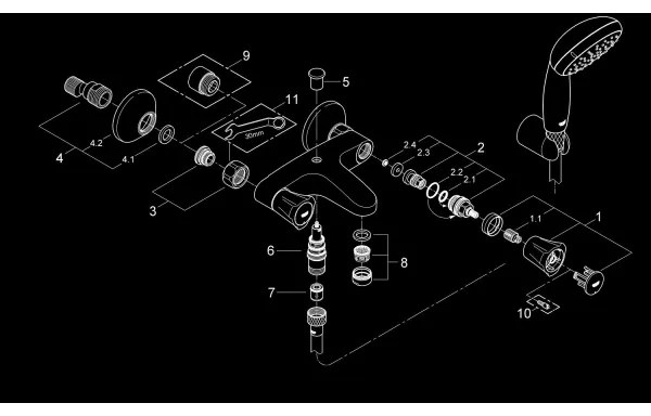 GROHE 2546010A - Vaňová batéria COSTA L DN 15 lesklý chróm
