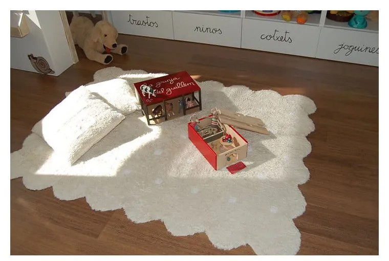 Béžový prateľný ručne tkaný bavlnený detský koberec 120x160 cm Biscuit Beige – Lorena Canals