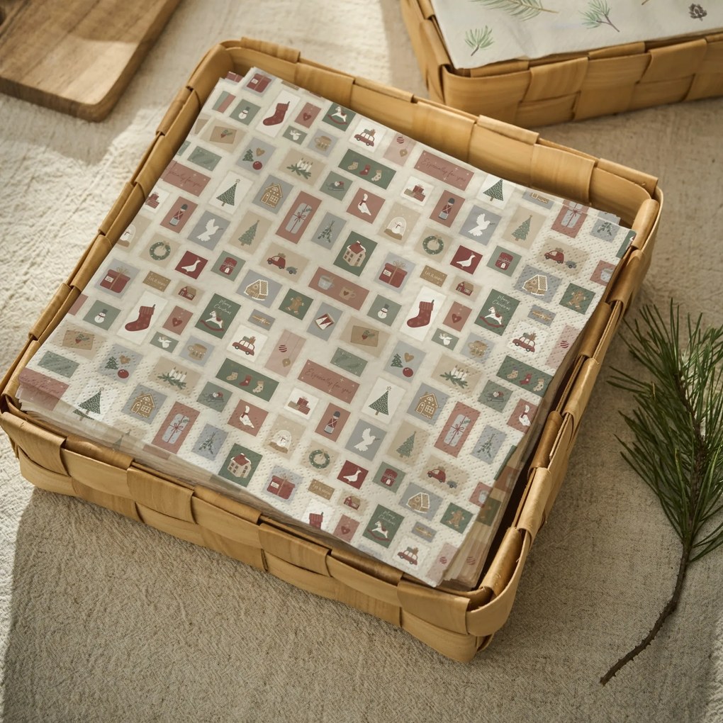 Ib Laursen Vianočné papierové obrúsky Christmas Stamps – 50 ks